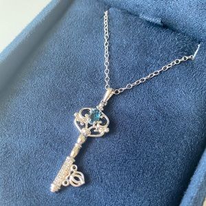 Enchanted Disney Fine Jewelry Cinderella diamond and silver adjustable necklace